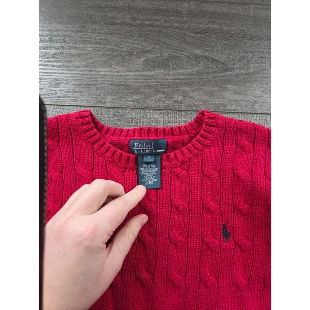 Vintage Ralph lauren boys canle knit sweater‎ size 7